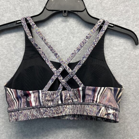 Lululemon Energy Bra (Nulux) Womens 8 Polychromatic Energy Bra 50g Multi Black - Picture 4 of 7